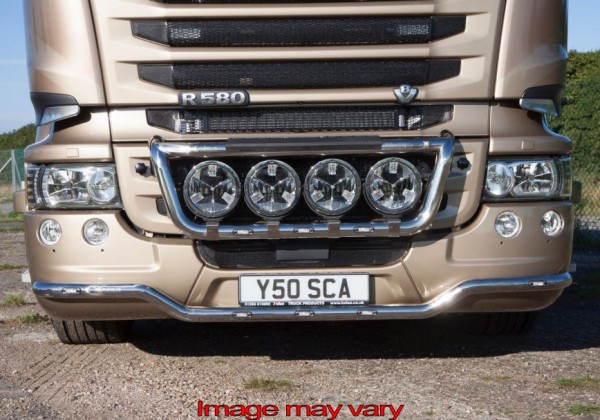 LoBar RVS Scania R Serie TYPE 2 Lage Bumper (voorkant) - 5 Witte LED