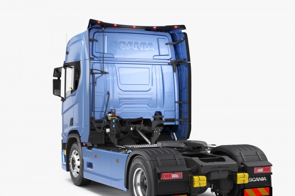 Zwarte (RVS) lichtstrip tbv dakspoiler Scania NextGen R-serie