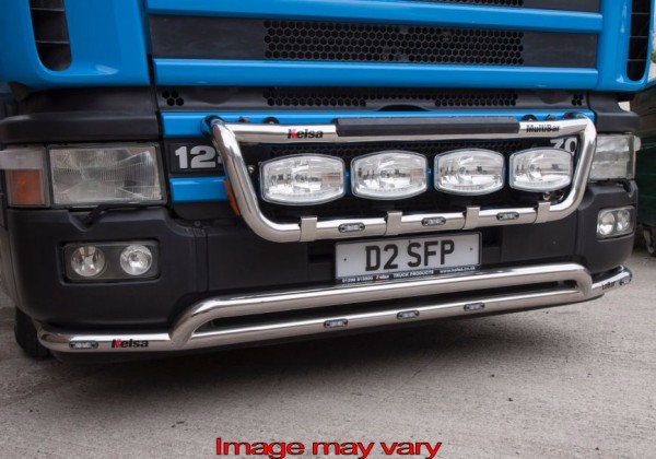 LoBar RVS Scania 4 Serie LOBAR KUNSTSTOF BUMPER - 5 Amber LED