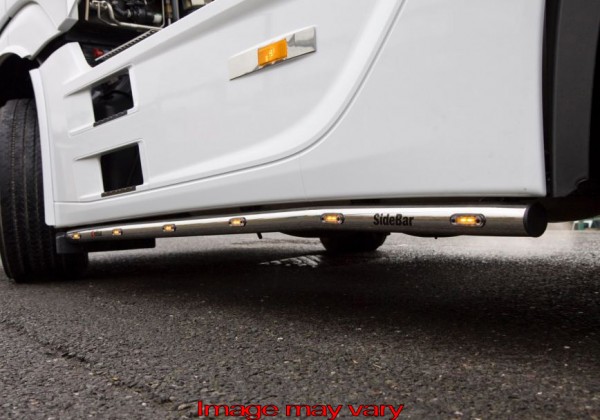 SideBars RVS MB ACTROS MP4 WIELBASIS 3700MM - 6 Amber LED