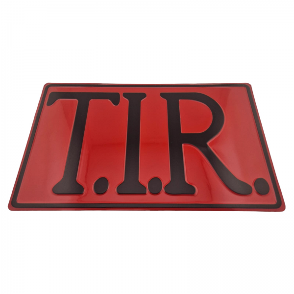 T.I.R. bord 40x25cm - Rood met zwarte opdruk