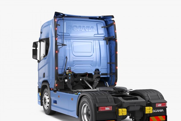 Zwarte (RVS) lichtstrips tbv zijspoilers Scania NextGen R-serie