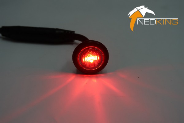 Round Position Light LED - Red Smoked Lens