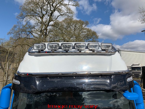 VisorBar RVS IVECO S-WAY AS Breed - 5 Witte LED