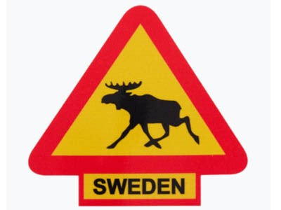 sticker - Verkeersbord Eland/Sweden