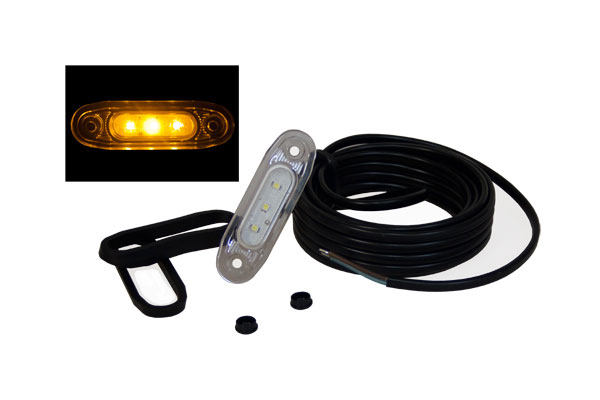 SLD marker light 3-LED orange clear lens 12-24v