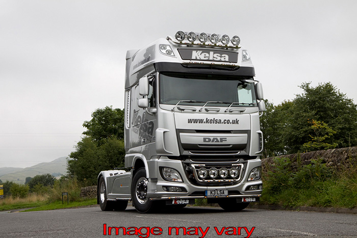 XF105 SUPER SPACE CAB VISORBAR WITH AMBER LED'S ST. STEEL