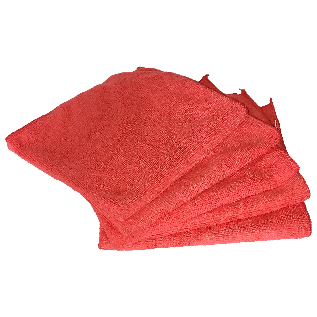 Set (5 Pieces) Microfibre Cloths - Red