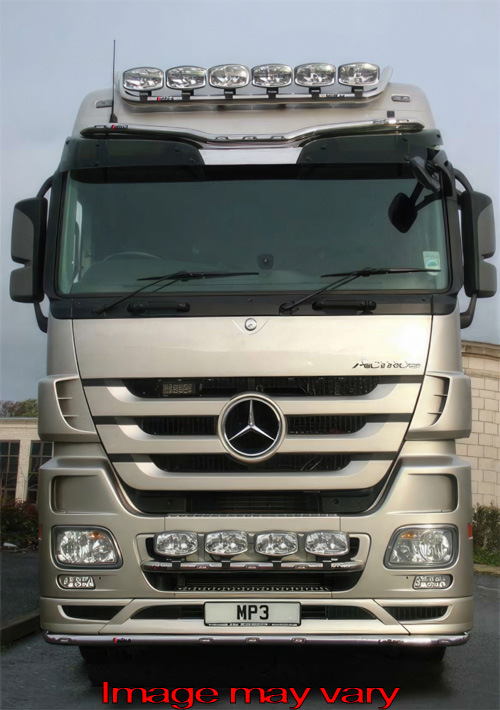 VisorBar Aluminum MB ACTROS MP3 MEGA SPACE - 5 White LED