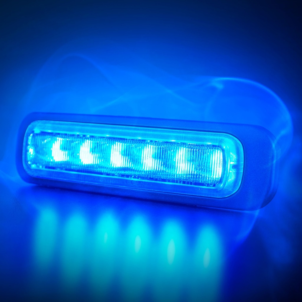 Dark Knight LED-flitser 6-LED Blauw - Donkere Lens