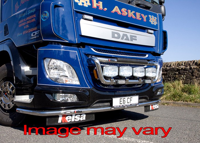 RVS LoBar voor Daf CF Euro 6 - 5 Witte + 2 Oranje LEDs