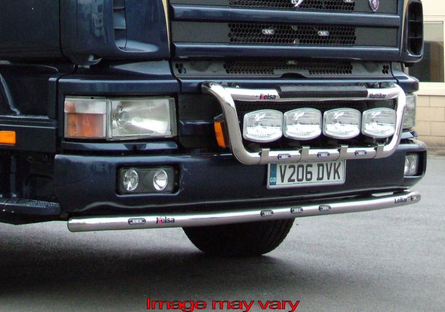 LoBar St. Steel Scania 4 Serie LOBAR STALEN BUMPER - 5 White LED