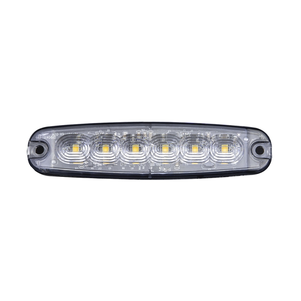 LED-Blitz 9-30V 6 LEDs Extra dünn - Orange