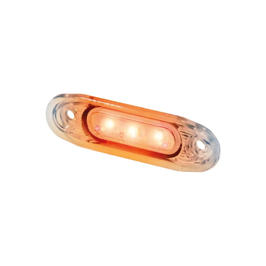 SLD markeerverlichting 3-LED 12/24V - Oranje met helder glas