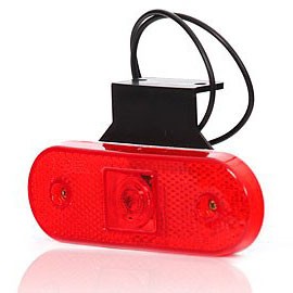 LED POSITIELICHT ROOD MET REFLECTOR & E-KEUR 12-24V