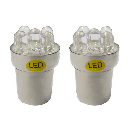 SET (2) BA15S BAJONET 5-LED - AMBER