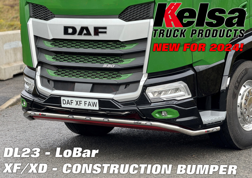 RVS LoBar voor DAF New XF/XD met constructiebumper - Oranje LEDs