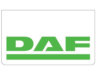 Mudflap for DAF | White with Green print | 60x35cm