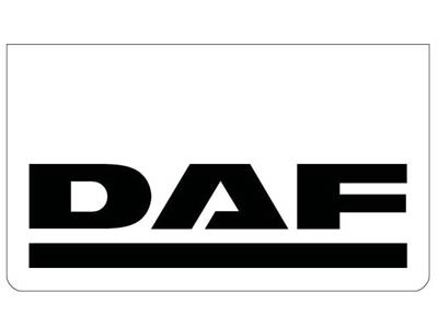 Mudflap for DAF | White with Black print | 60x35cm