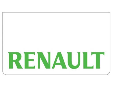 Mudflap for Renault | White with Green Print | 60x35cm