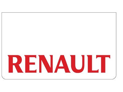 Mudflap for Renault | White with Red Print | 60x35cm