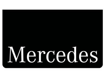 Mudflap for Mercedes | Black with White Print | 60x35cm