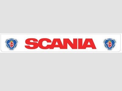 Mudflap Rear Bumper for Scania | White with Red Griffin Print | 238x35cm