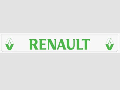 Mudflap Rear Bumper for Renault | White with Green print | 238x35cm