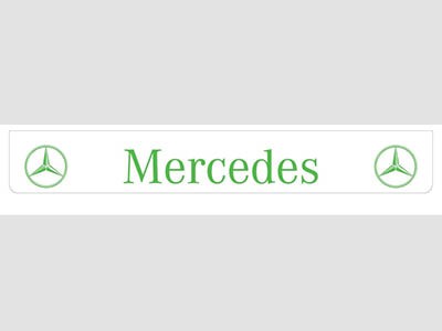 Mudflap Rear Bumper for Mercedes | White with Green Print | 238x35cm