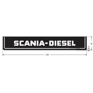 KUNSTSTOF ZWARTE SPATLAP MET Scania DIESEL WIT | 2400X380