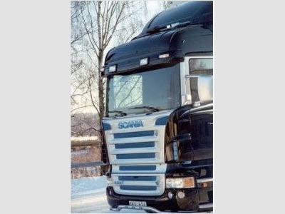 Acrylic Screen for Sunvisor Scania 4 + R-series Topline | Cutouts for 2 Position Lights & 2 Headlights