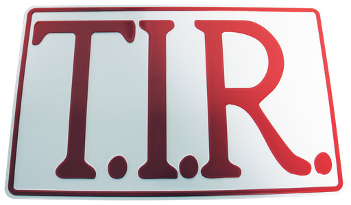 [501105] T.I.R. sign 40x25cm - White with red print