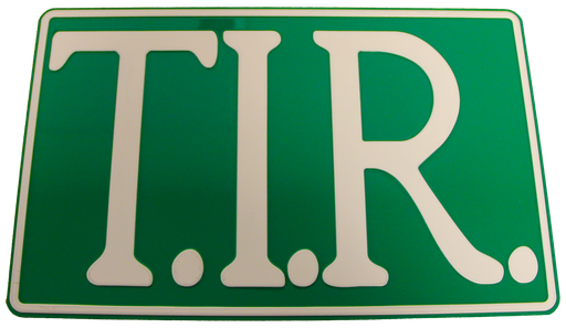 [501109] T.I.R. bord 40x25cm - Groen met witte opdruk