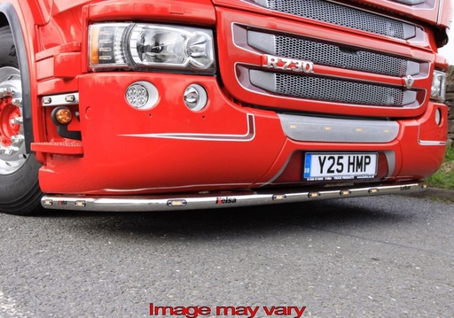 [82SLS10/W] LoBar Edelstahl mit 5 weißen & 2 gelben LEDs - Scania R2 Serie, niedrige Stoßstange