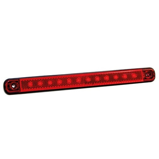 [5800258] 12-LED ZIJMARKERINGSLICHT ROOD MET REFLECTOR 12/24V