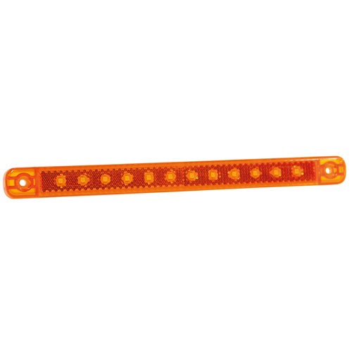 [5800259] 12-LED ZIJMARKERINGSLICHT AMBER MET REFLECTOR 12/24V