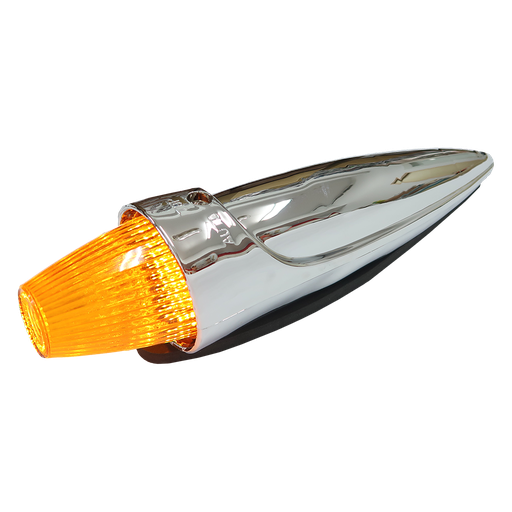 [4635732A-LED] Toplamp LED Torpedo Chroom - Amber met Helder Glas