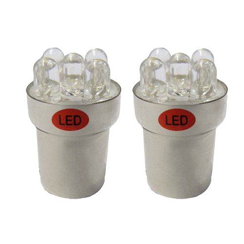 [593537217] SET (2) BA15S BAJONET 5-LED - ROOD