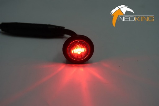 [46350239] Red LED Position Light Round 12/24V | Smoked Lens