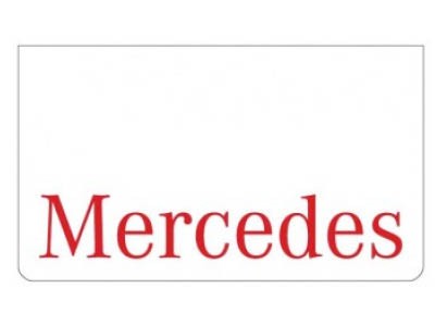 [46500536] Mudflap for Mercedes | White with Red Print | 60x35cm