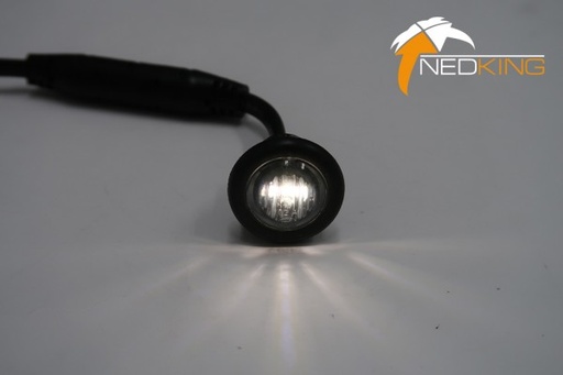 [46350238] White LED Position Light Round 12/24V | Smoked Lens