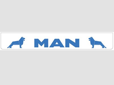 [46500905] White rear bumper flap MAN in blue